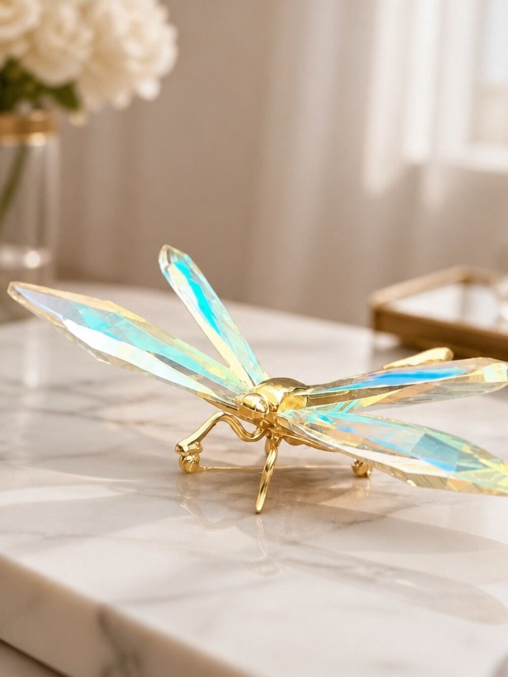 Swarovski Daniel Swarovski Paris Paradise Crystal Dragonfly Brooch Figurine Gold